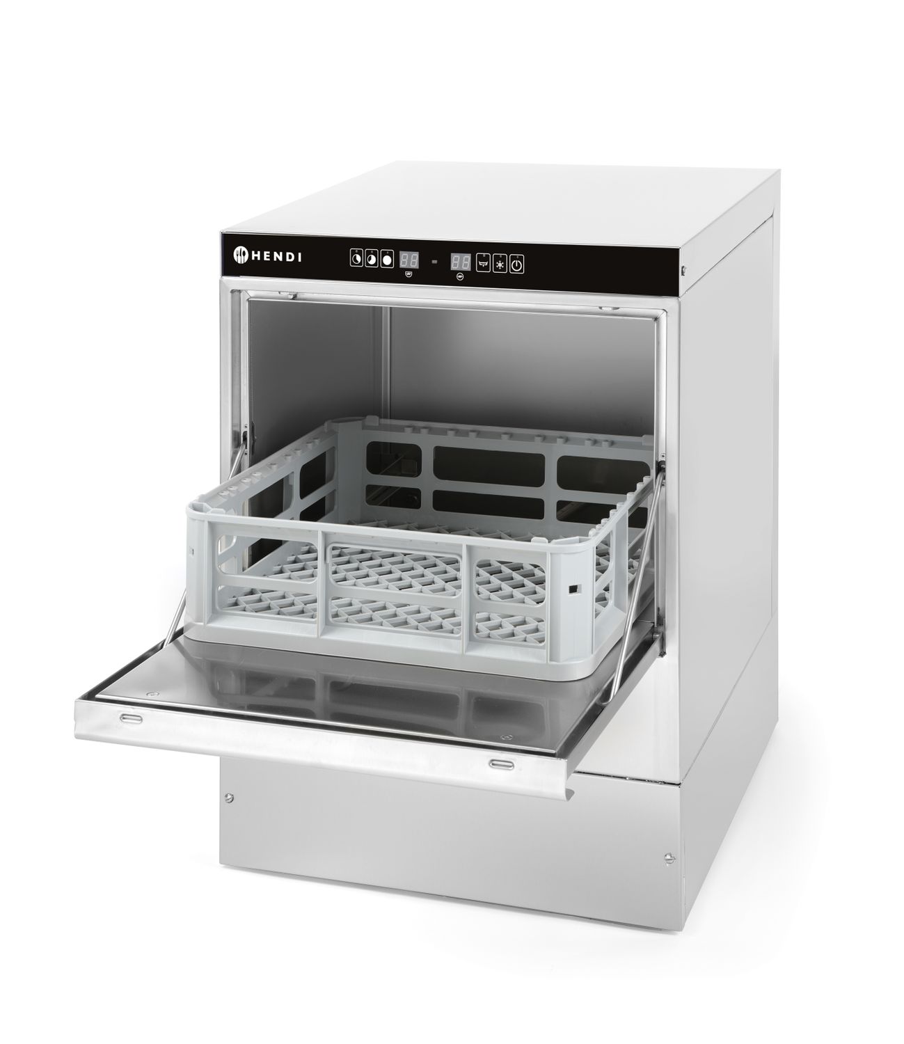 Umývačka riadu na sklo 40 x 40 – elektronické ovládanie – 3 umývacie programy, HENDI, 230V/2800W, 470x510x(H)710mm