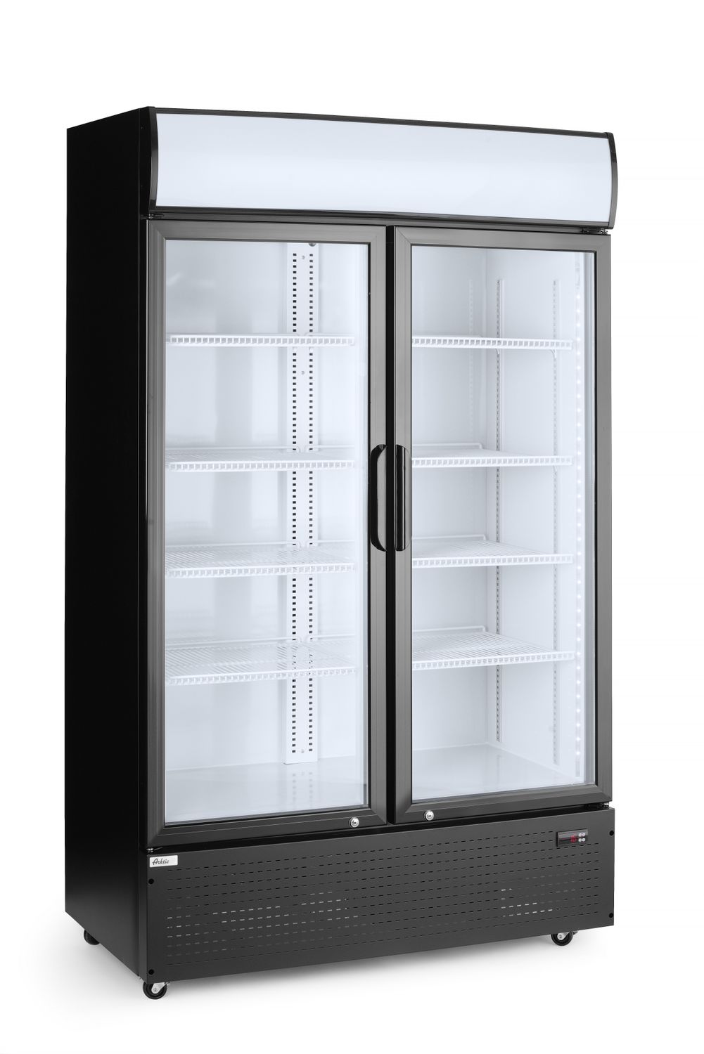 Barová chladnička s podsvieteným panelom, dvojdverová, Arktic, 512L, Čierna, 220-240V/510W, 1120x585x(H)1900mm