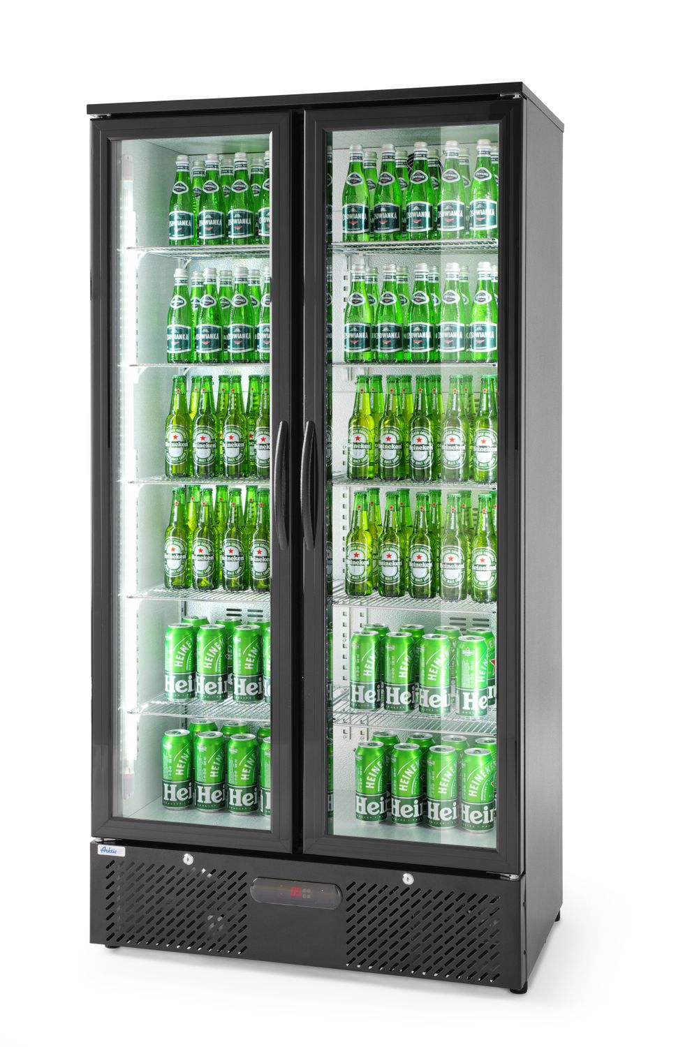 Barová chladnička dvojdverová, Arktic, 384L, Čierna, 220-240V/365W, 900x530x(H)1820mm