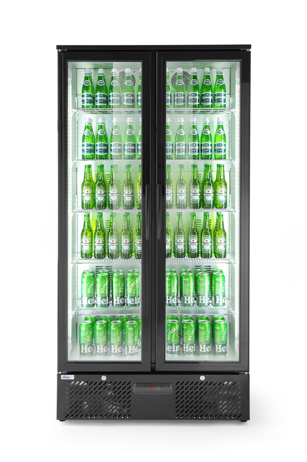 Barová chladnička dvojdverová, Arktic, 384L, Čierna, 220-240V/365W, 900x530x(H)1820mm