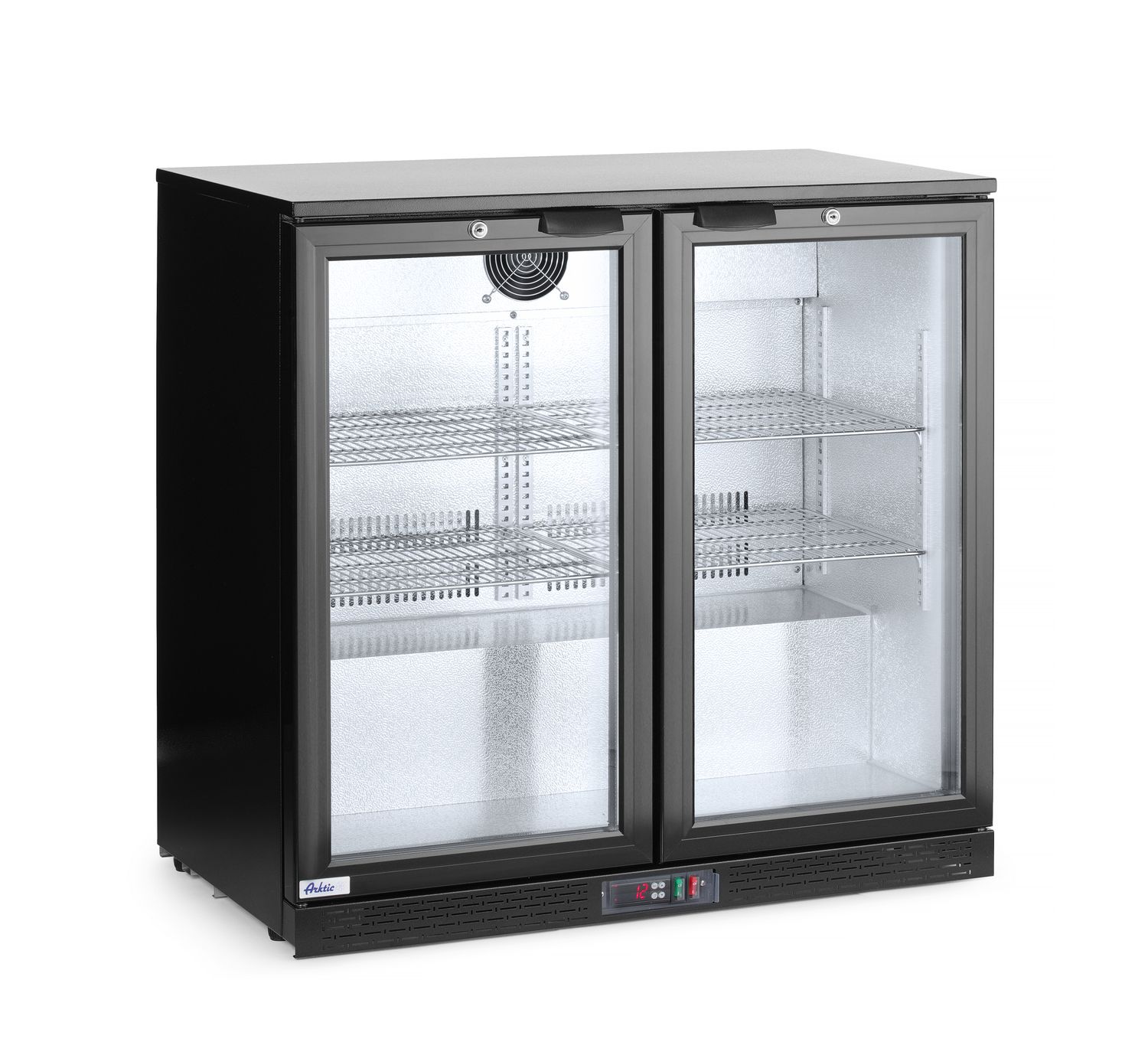 Dvojdverová chladnička so zadnou lištou, Arktic, 158L, Čierna, 220-240V/160W, 900x530x(H)870mm