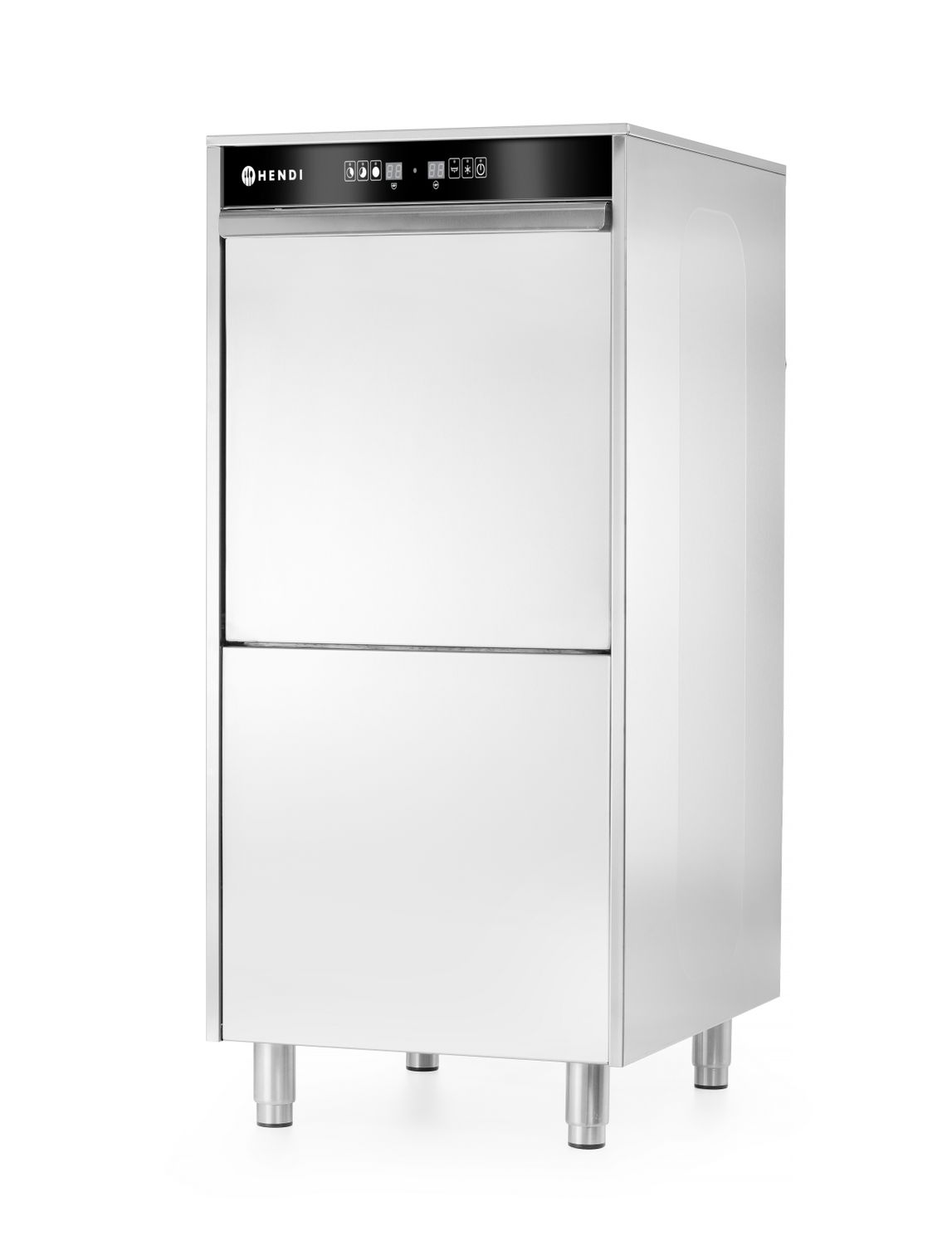 Umývačka riadu na tácky a hrnce 50x60 – elektronicky ovládaná, s dávkovačom čistiaceho prostriedku a odtokovým čerpadlom, HENDI, 400V/7100W, 595x777x(H)1335mm