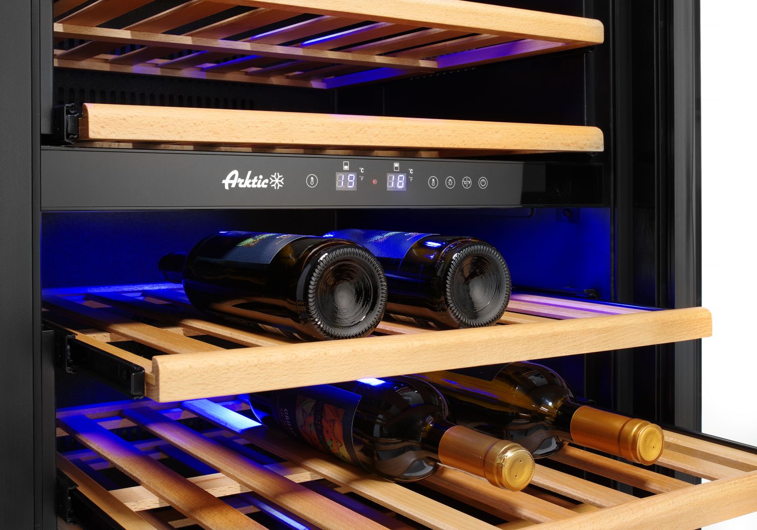 Dvojzónové chladničky na víno, 72 fliaš, Arktic, 232L, 220-240V/110W, 595x675x(H)1215mm