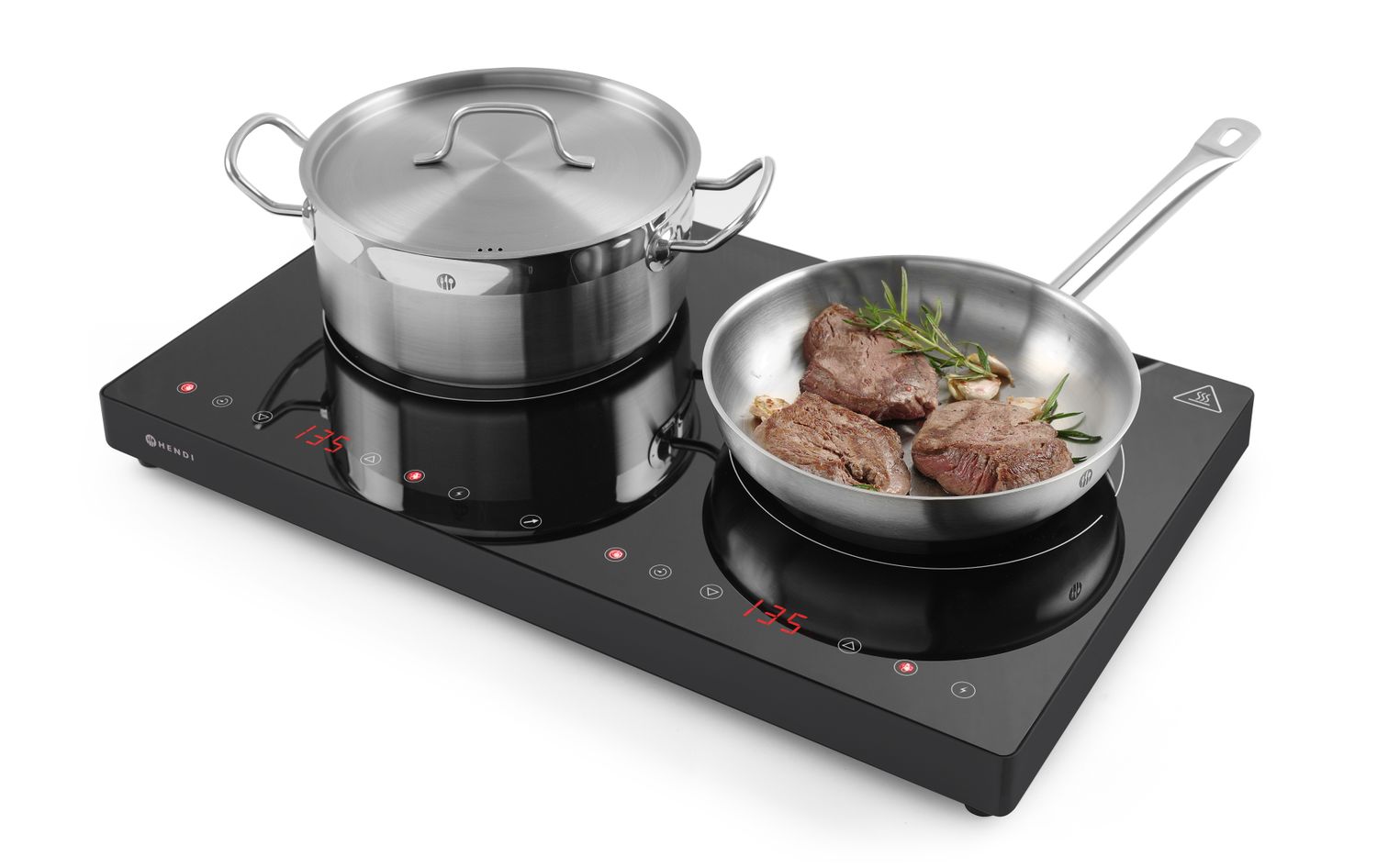 Indukčný varič dvojitý, HENDI, Kitchen Line, 230V/3500W, 608x405x(H)54mm