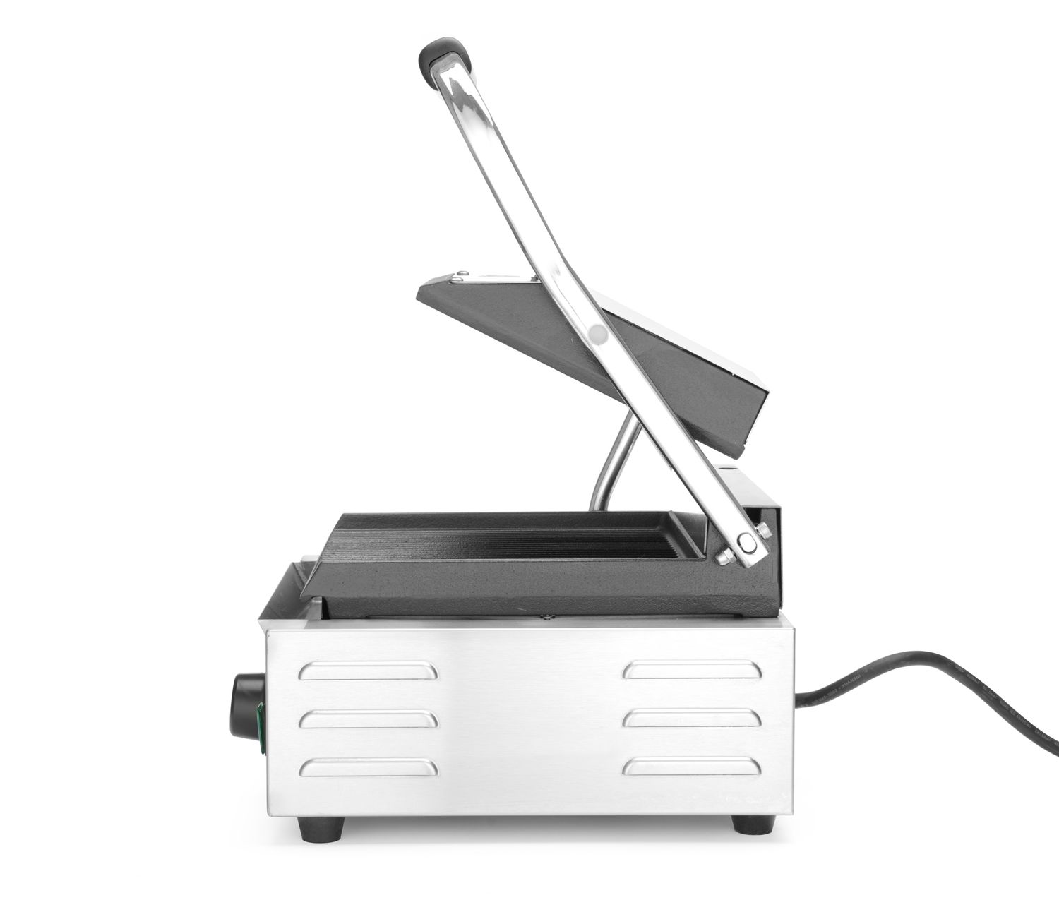 Jednoduchý kontaktný gril, HENDI, drážkovaný vrch a spodok, 230V/1800W, 310x375x(H)216mm