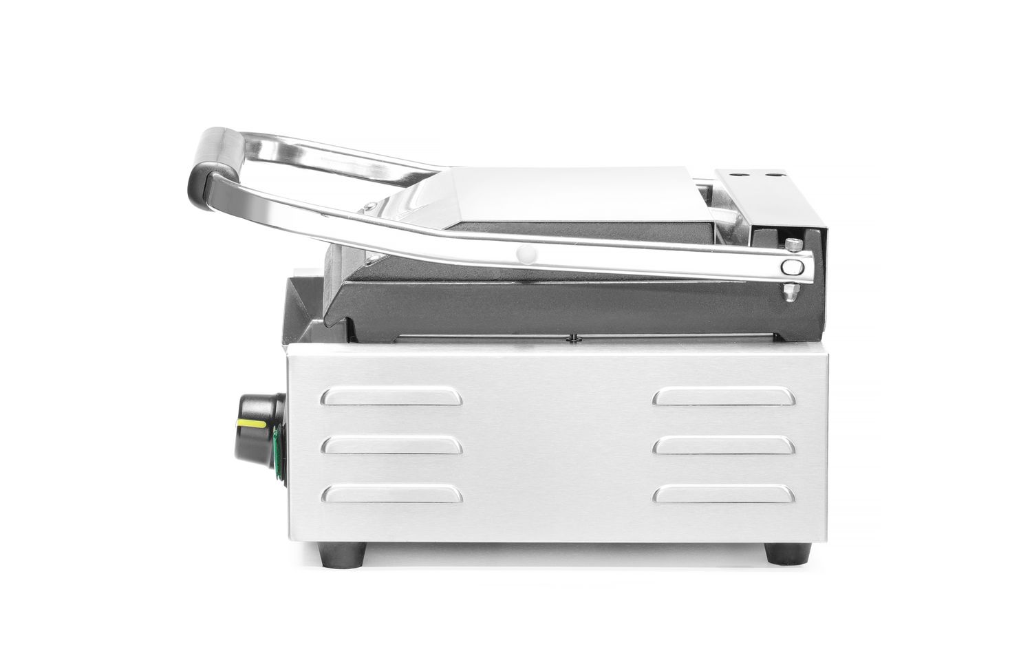 Jednoduchý kontaktný gril, HENDI, drážkovaný vrch a hladké dno, 230V/1800W, 310x375x(H)216mm