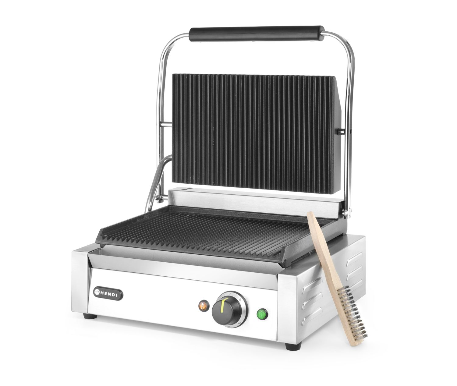 Kontaktný grill Panini, HENDI, drážkovaný vrch a spodok, 230V/2200W, 430x375x(H)216mm