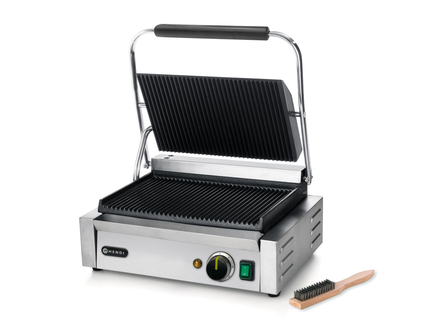 Kontaktný grill Panini, HENDI, drážkovaný vrch a spodok, 230V/2200W, 430x375x(H)216mm