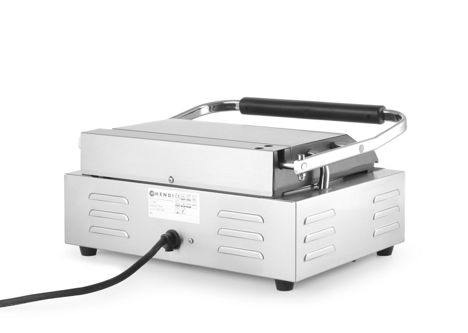 Kontaktný grill Panini, HENDI, drážkovaný vrch a spodok, 230V/2200W, 430x375x(H)216mm