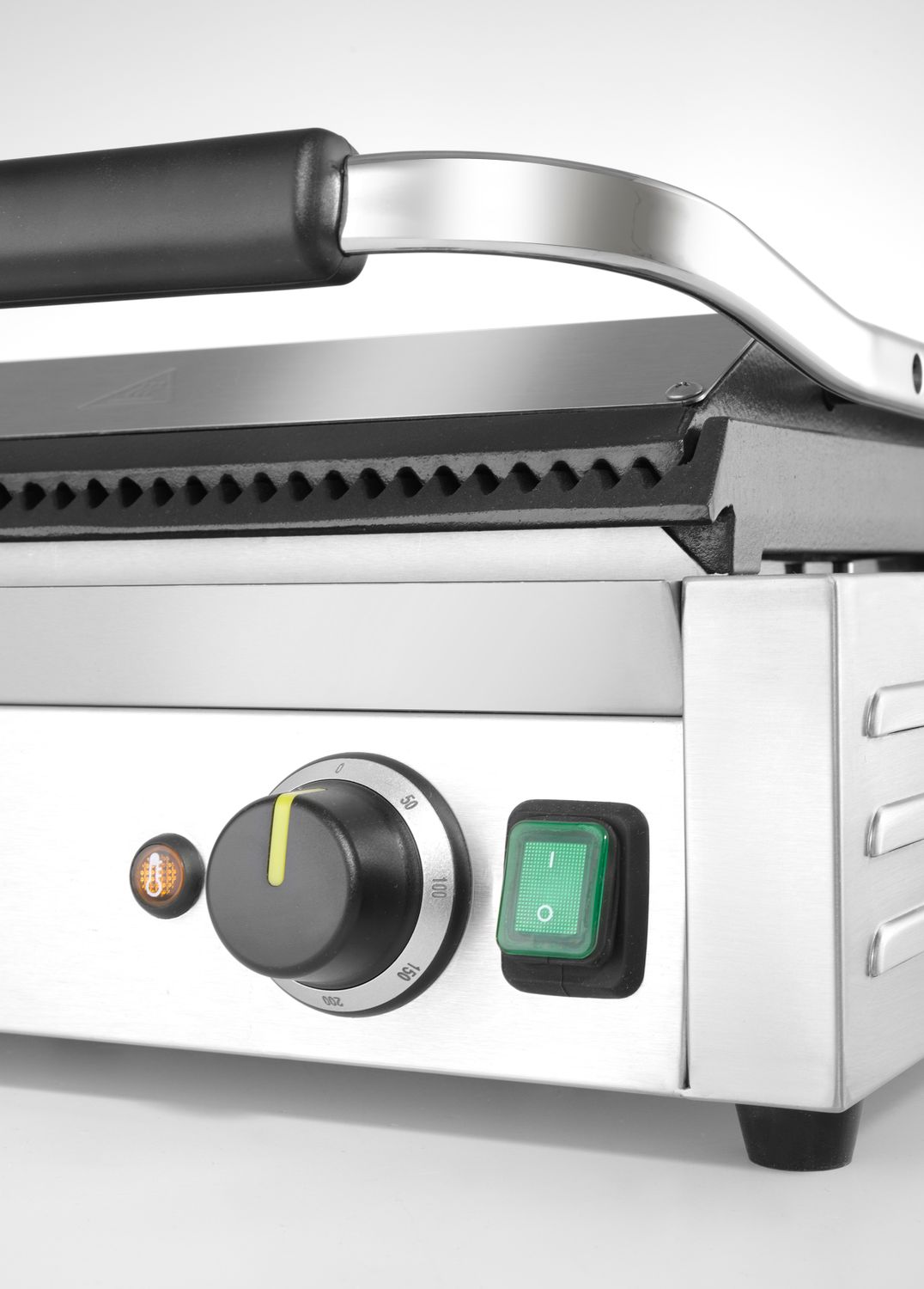 Kontaktný grill Panini, HENDI, drážkovaný vrch a spodok, 230V/2200W, 430x375x(H)216mm