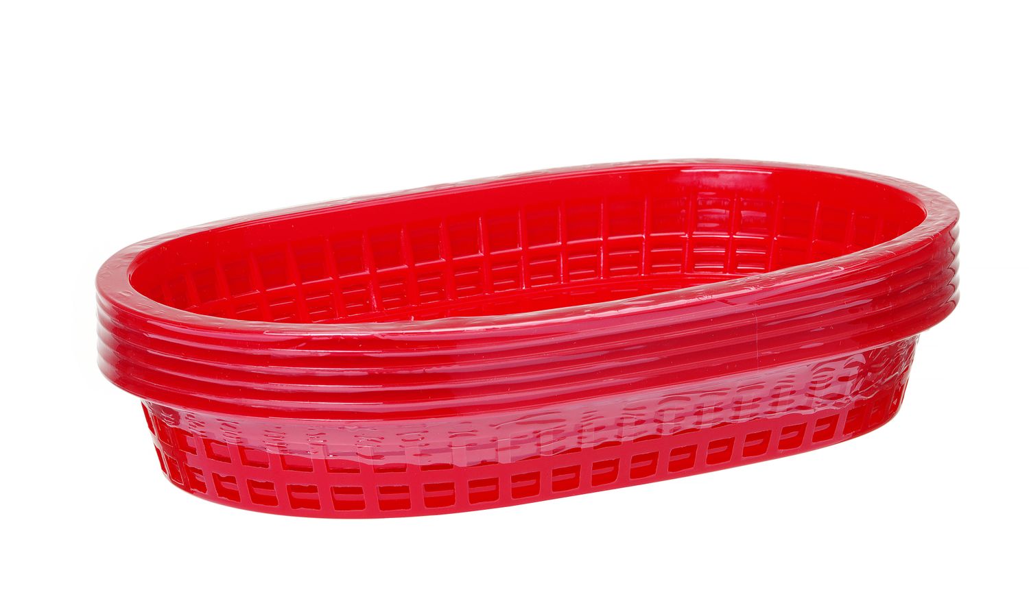 Košík na pečivo oválny, HENDI, Červená, 6 ks, 272x175x(H)38mm
