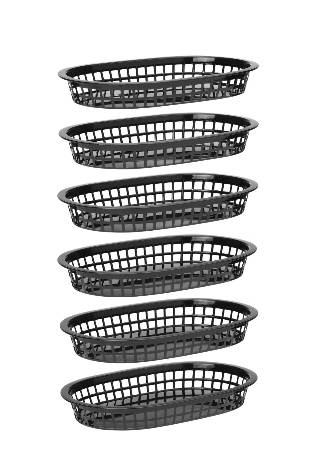 Košík na pečivo oválny, HENDI, Čierna, 6 ks, 272x175x(H)38mm