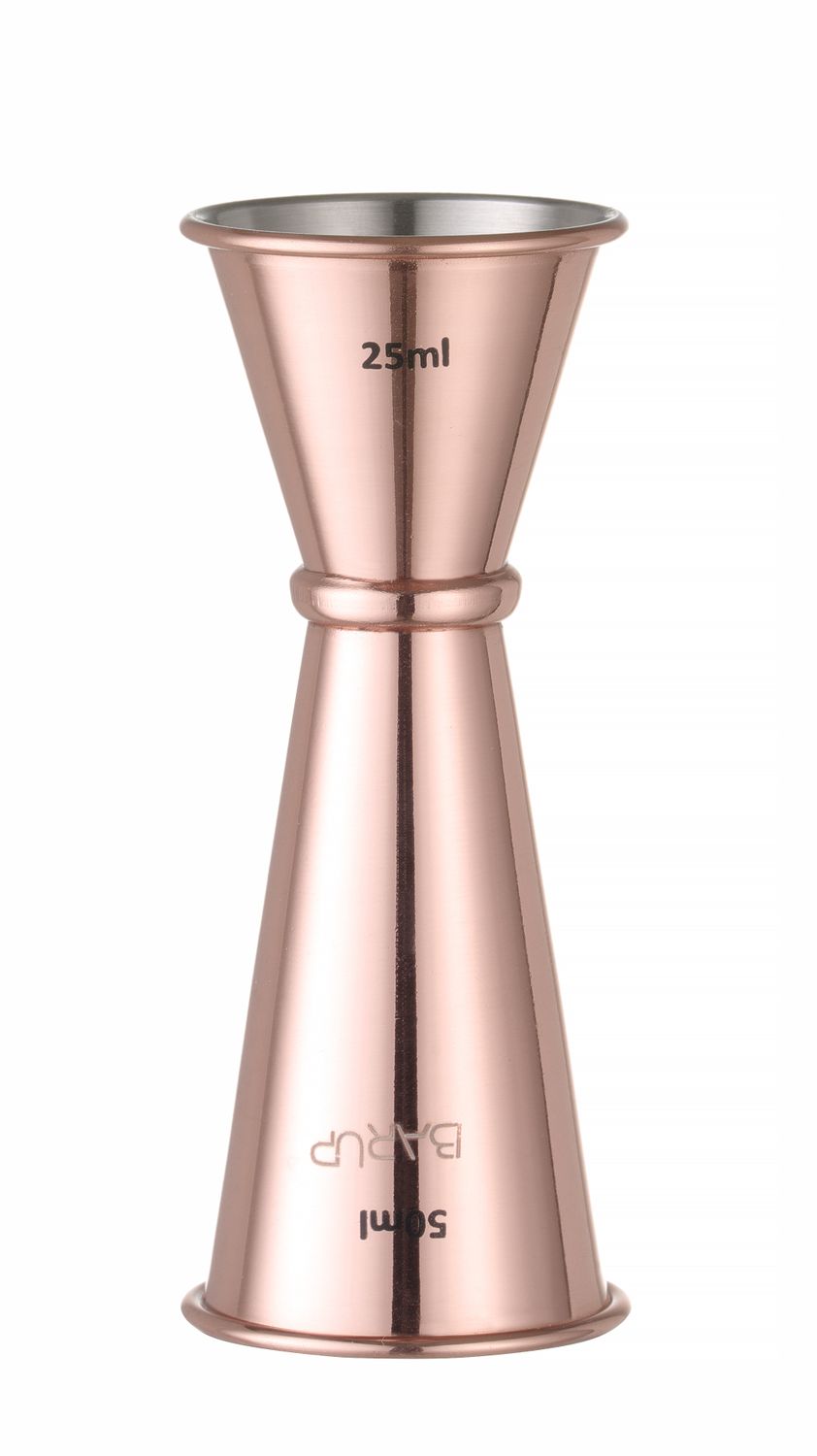 Barmanská mierka - jigger 30/50 ml, BarUp, Medená, ⌀45x(H)114mm