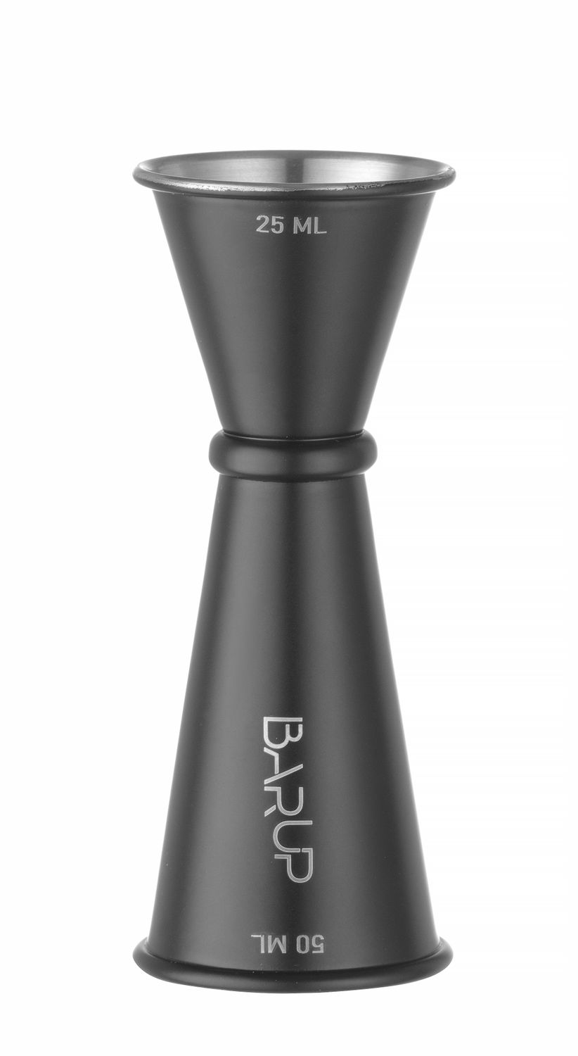 Barmanská mierka - jigger 25/50 ml, BarUp, Čierna, ⌀44x(H)110mm