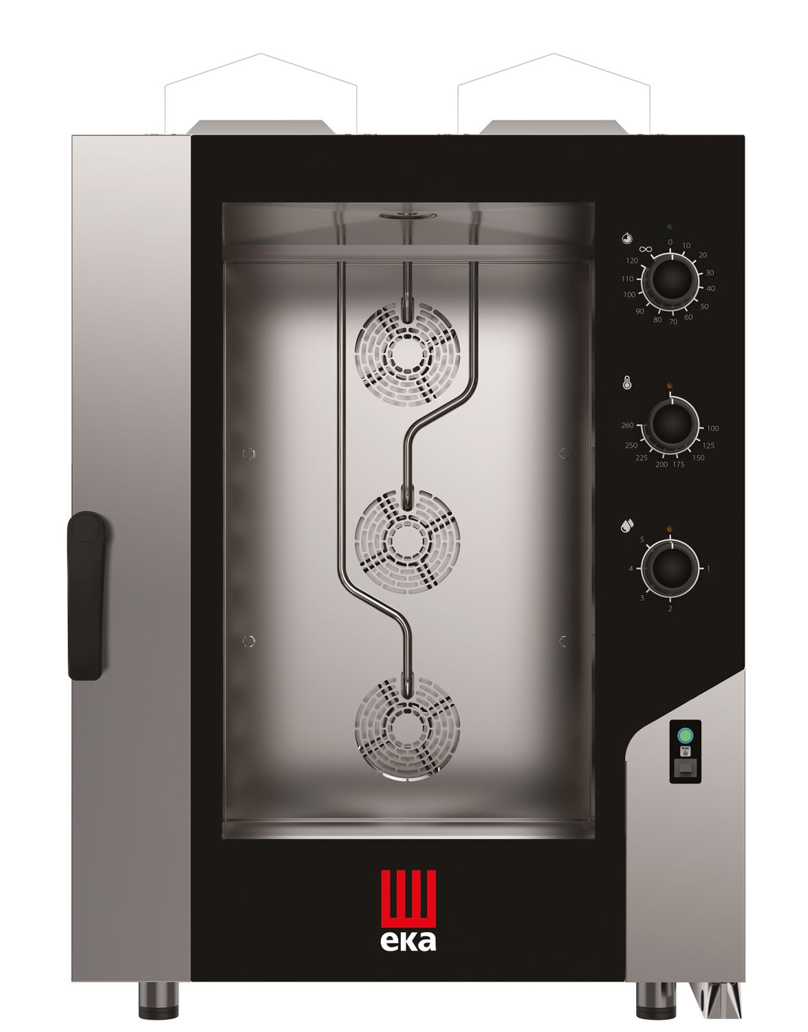 Konvektomat Millennial Smart Bakery, 10× 600×400 mm – elektronicko-mechanické ovládanie, plynová, Tecnoeka, 230 V/700 W, 18kW, 850 × 1041 × 1231 mm | MKF1064GS