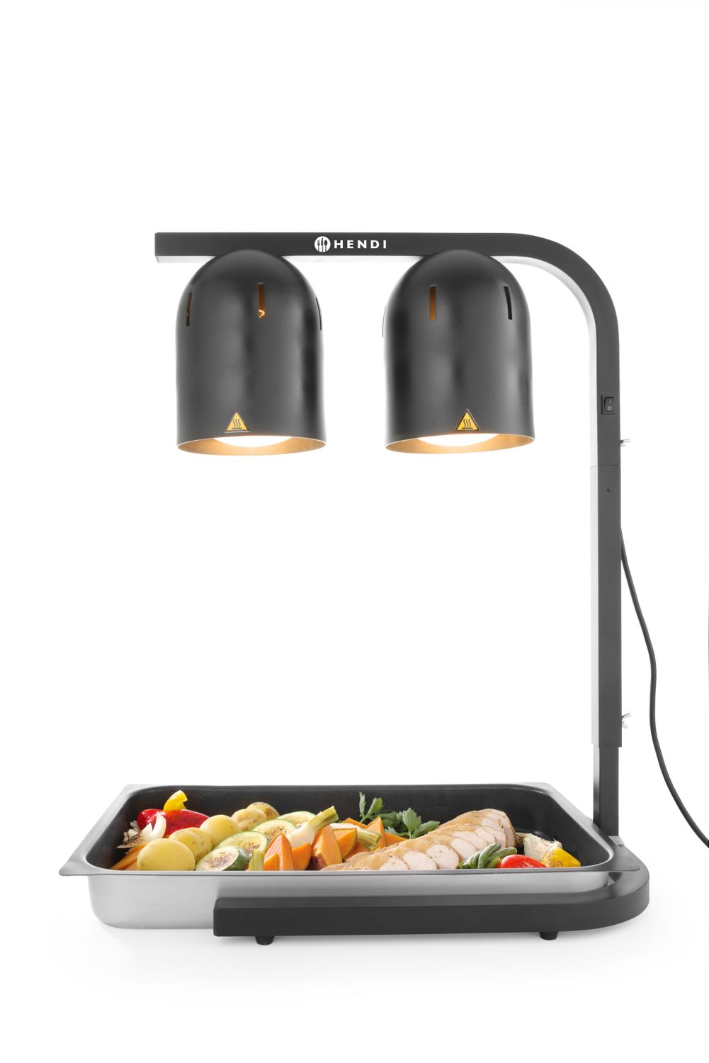 Dvojlampový ohrievač jedál, HENDI, Čierna, 230V/250W, 453x360x(H)790mm