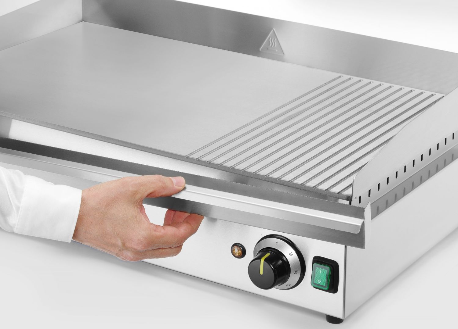 Grilovacia doska1/3 vrúbkovaná, HENDI, Kitchen Line, 220-240V/3500W, 697x474x(H)241mm