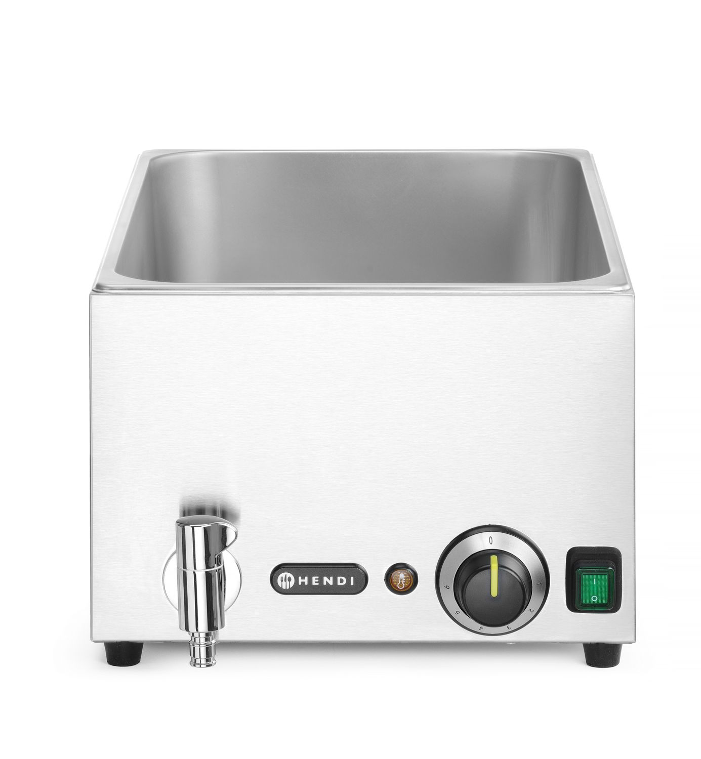 Sada: Miska s vypúšťacím kohútikom + 3x GN 1/3 s vekom, HENDI, GN 1/1, 230V/1000W, 605x332x(H)242mm