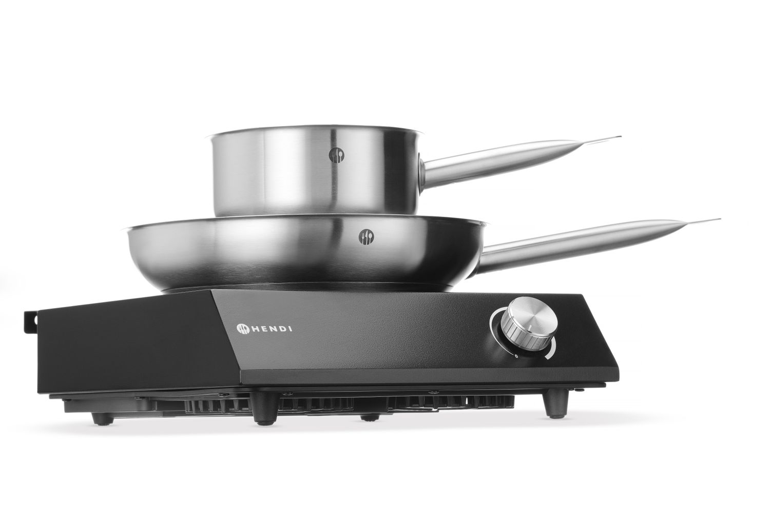 Sada: Indukčný sporák 3500W + hrniec + panvica na smaženie, HENDI, Čierna, 220-240V/3500W, 320x395x(H)95mm