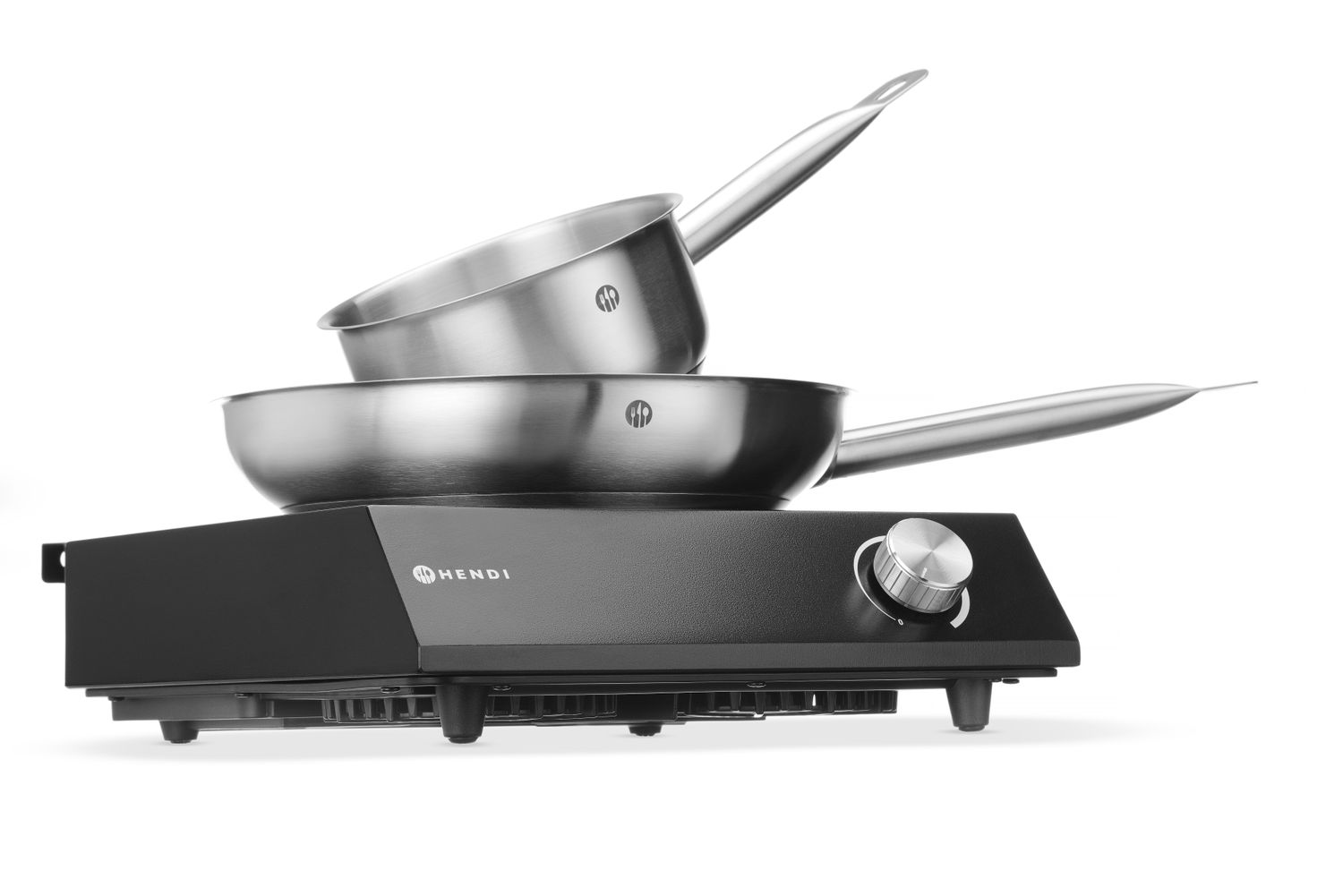 Sada: Indukčný sporák 3500W + hrniec + panvica na smaženie, HENDI, Čierna, 220-240V/3500W, 320x395x(H)95mm