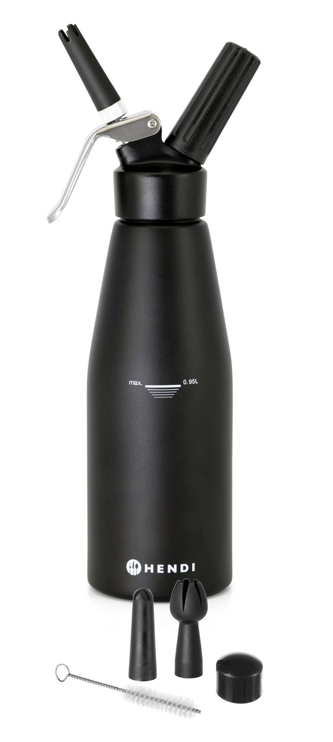 Fľaša na šľahačku , HENDI, Kitchen Line, 0,95L, Čierna, ⌀95x(H)320mm
