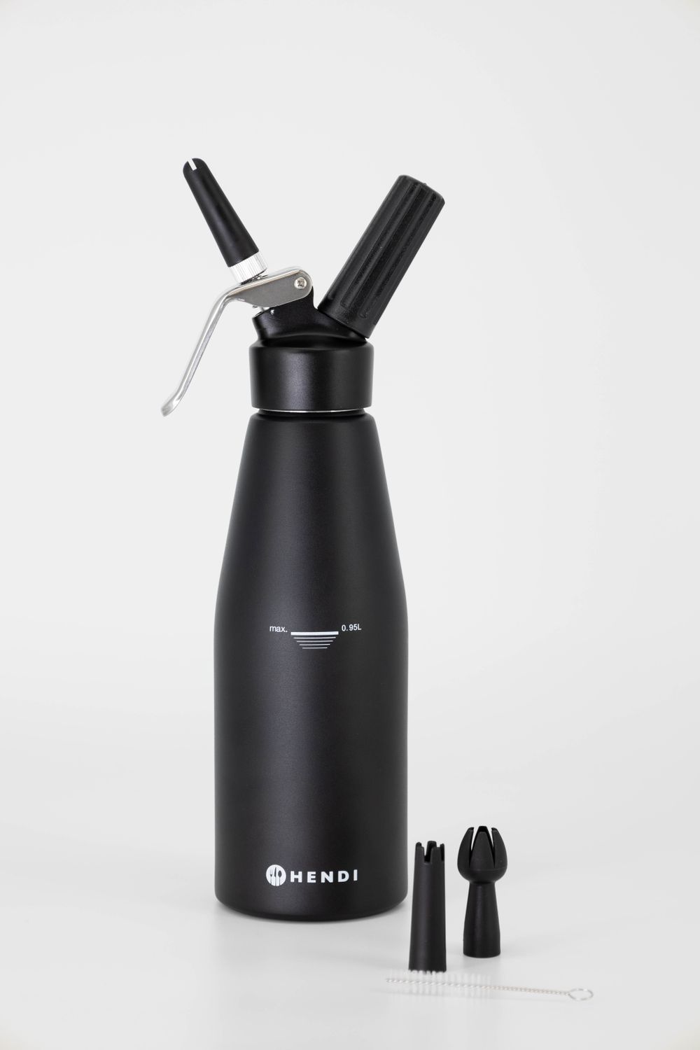 Fľaša na šľahačku , HENDI, Kitchen Line, 0,95L, Čierna, ⌀95x(H)320mm