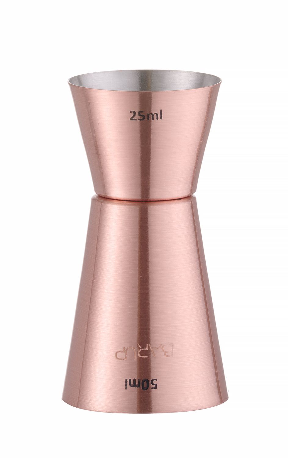 Barmanská mierka - jigger 25/50 ml, BarUp, Medená, ⌀42x(H)86mm