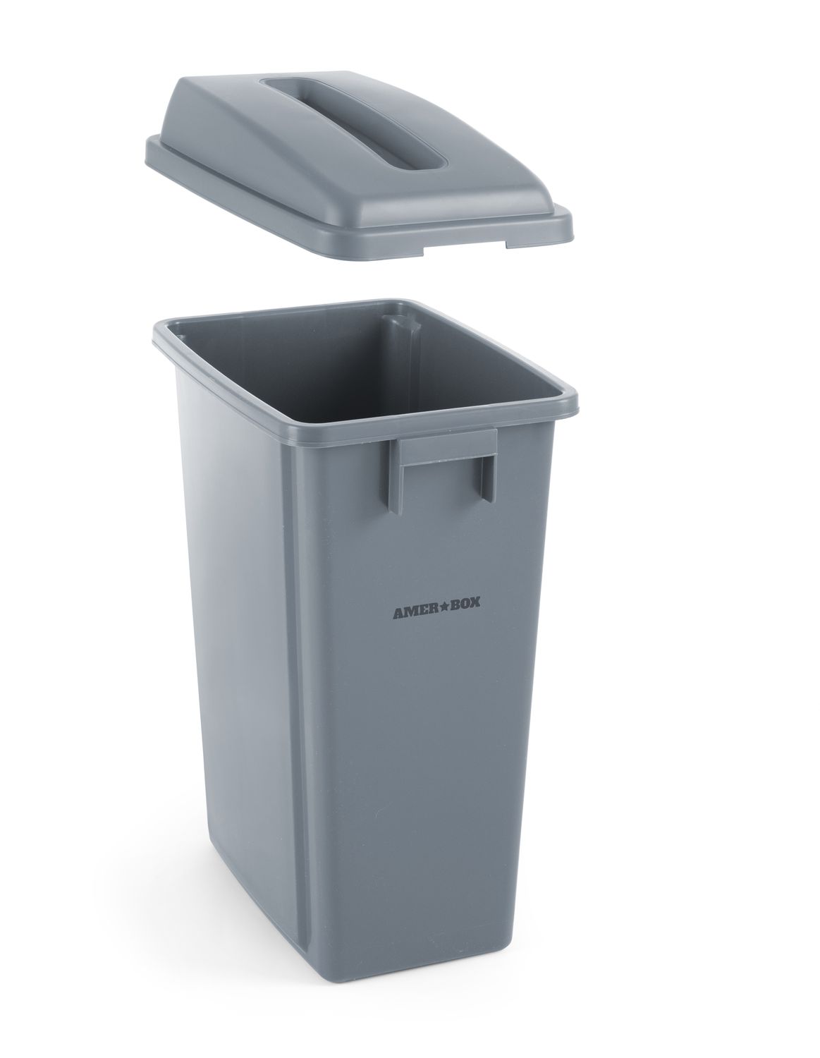 Veko s otvorom na 60 l obdĺžnikovú nádobu, HENDI, obdĺžnikový otvor, Svetlošedá, 660x470x(H)30mm
