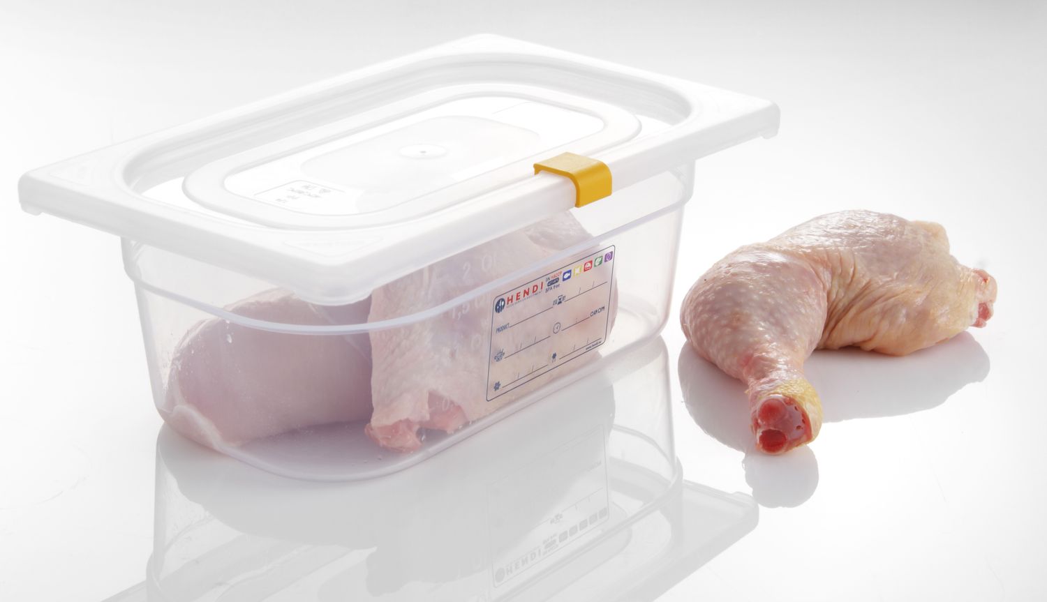 Spony pre nádoby GN HACCP z polypropylénu, HENDI, Žltá, 12 ks