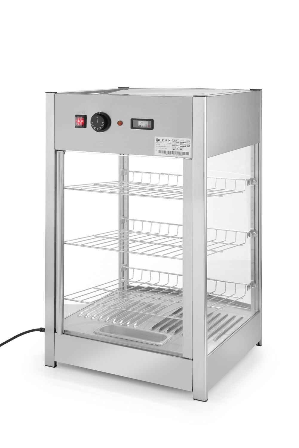 Ohrevná vitrína, nastaviteľná, HENDI, 97 litrov, 230V/800W, 460x467x(H)785mm