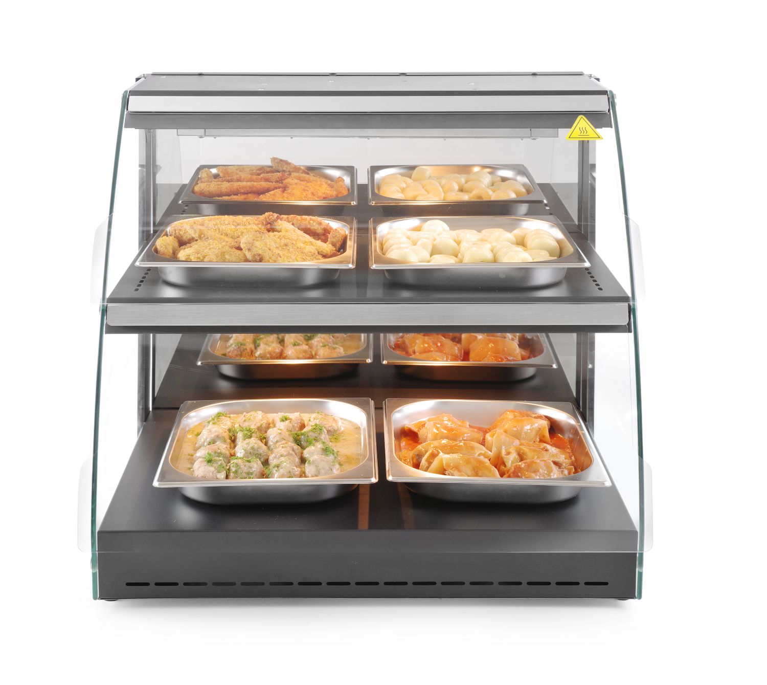 Nastaviteľná ohrevná vitrína kremenná, HENDI, dvojpodlažná, 230V/560W, 650x485x(H)630mm