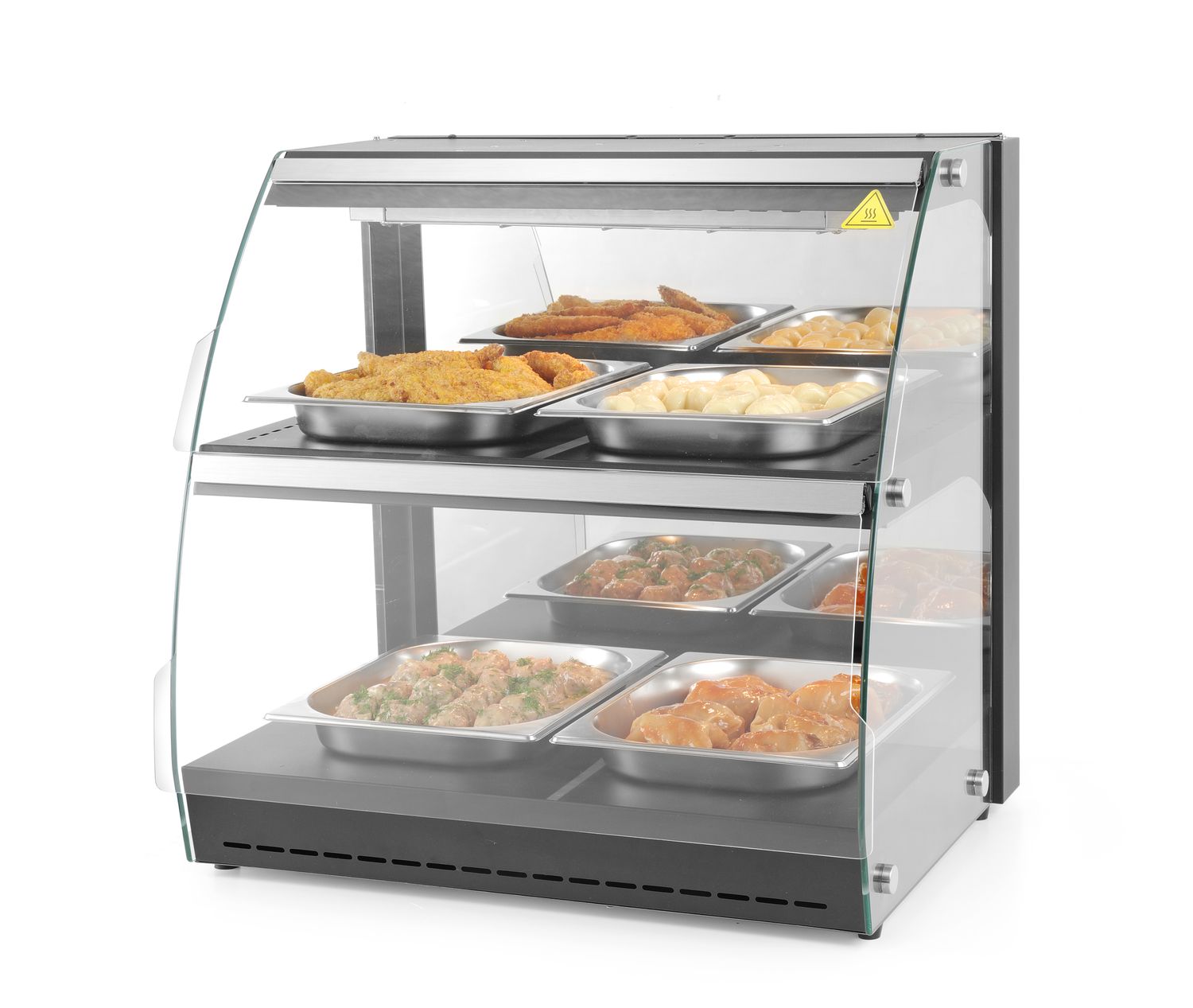 Nastaviteľná ohrevná vitrína kremenná, HENDI, dvojpodlažná, 230V/560W, 650x485x(H)630mm