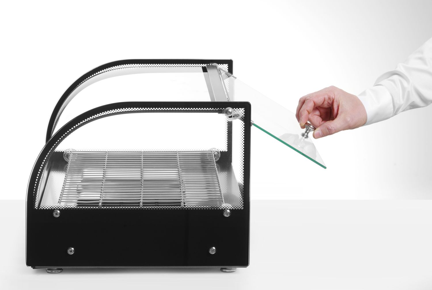 Vyhrievaný pultový displej, HENDI, jedno úrovňová, Čierna, 220-240V/800W, 554x376x(H)311mm
