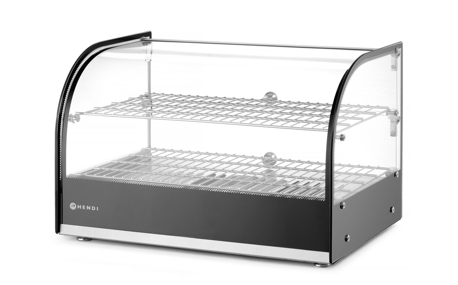 Nastaviteľná ohrevná vitrína, HENDI, dvoj úrovňová, Čierna, 220-240V/800W, 554x376x(H)376mm