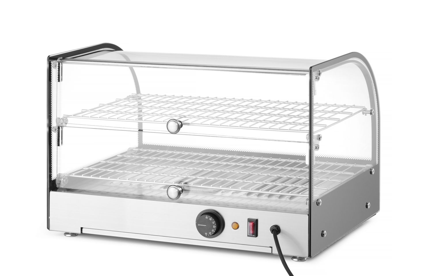 Nastaviteľná ohrevná vitrína, HENDI, dvoj úrovňová, Čierna, 220-240V/800W, 554x376x(H)376mm