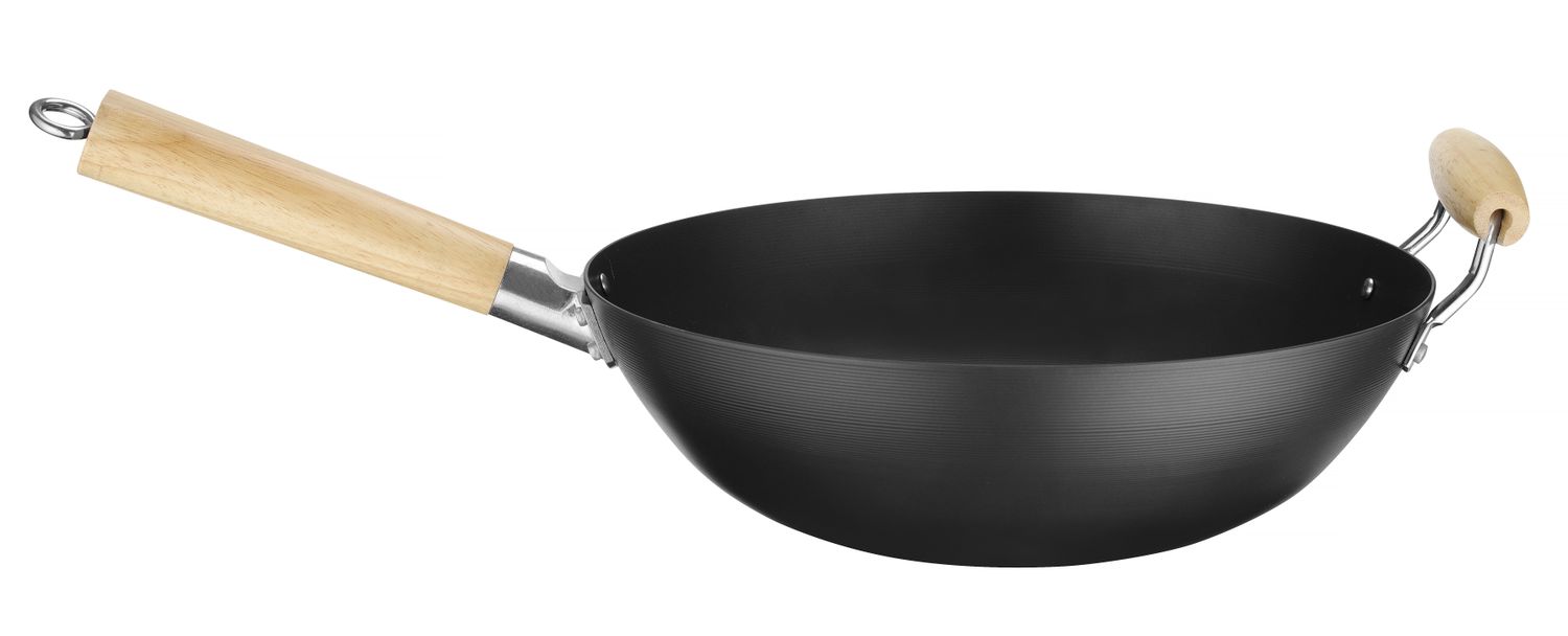 Panvica Wok s drevenou rukoväťou, HENDI, ⌀324x565mm