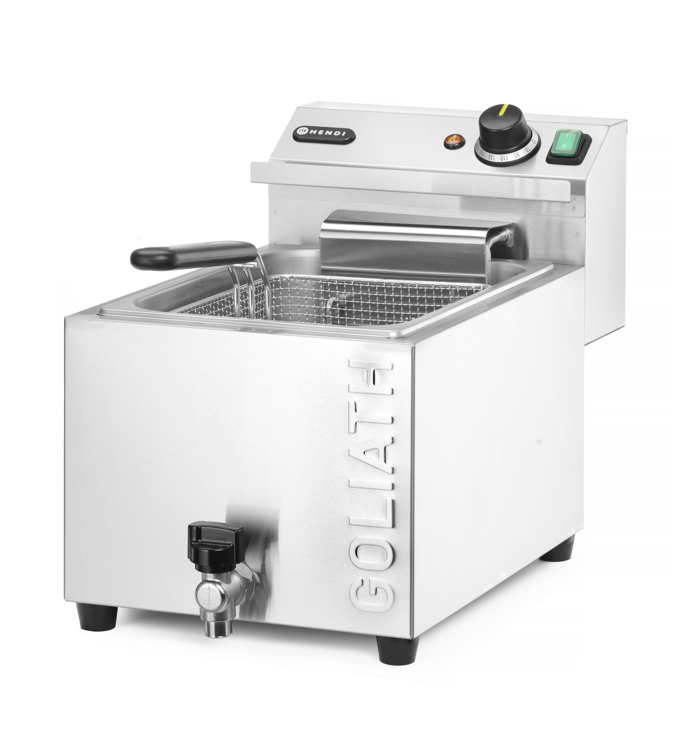 Fritéza XL s vypúšťacím kohútikom HENDI GOLIATH, HENDI, 10L, 400V/10200W, 300x585x(H)392mm