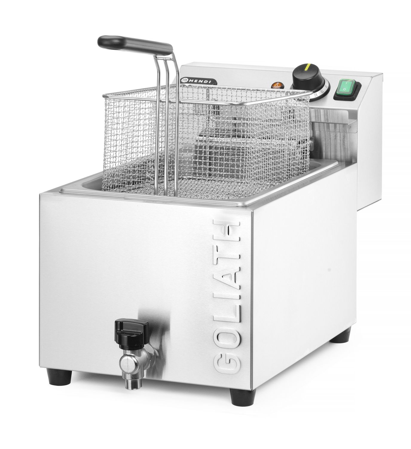 Fritéza XL s vypúšťacím kohútikom HENDI GOLIATH, HENDI, 10L, 400V/10200W, 300x585x(H)392mm