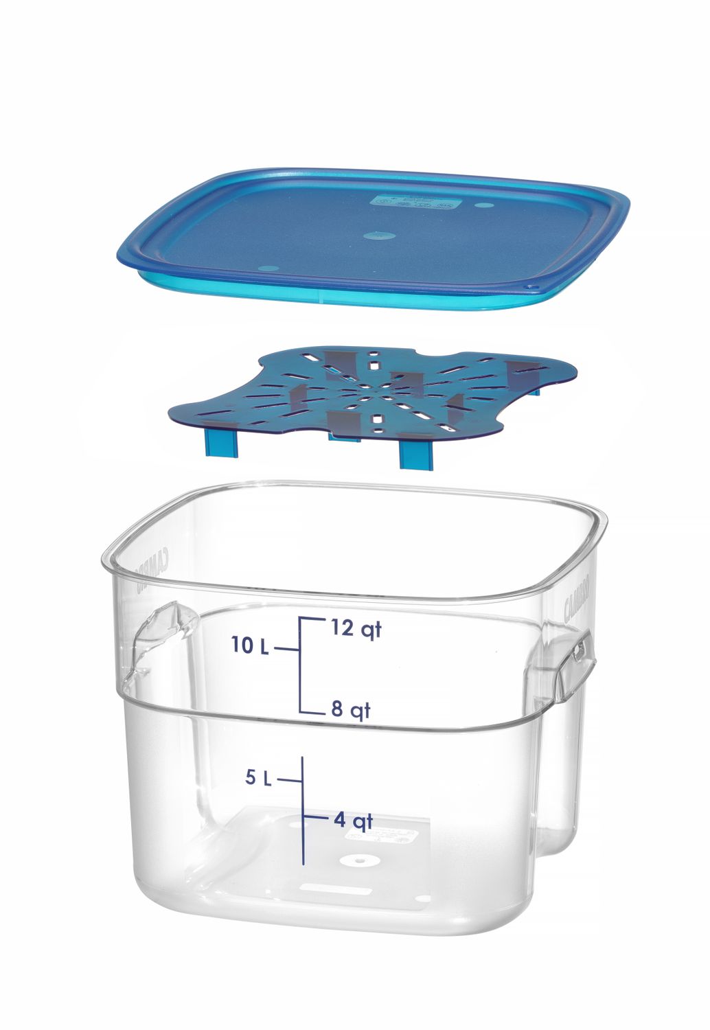 Nádoba na potraviny CamSquares Fresh Pro, Cambro, 11,4 l, Priehľadná, 289 × 289 × 216 mm | 12SFSPROCW135
