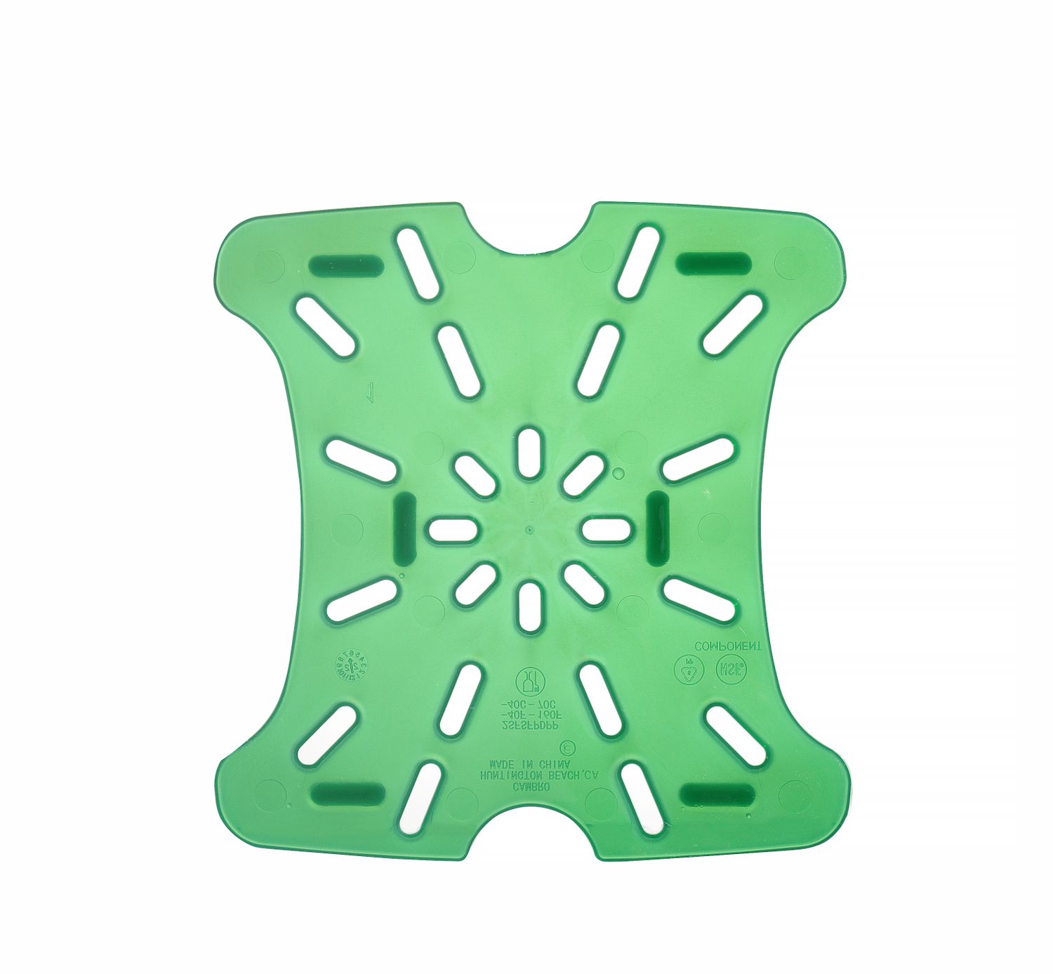 Vypúšťacia polička pre nádobu CamSquares Fresh Pro, Cambro, pre nádoby s objemom 1,9 l a 3,8 l, Zelená, 159 × 152 × 16 mm | 2SFSFPDPP265