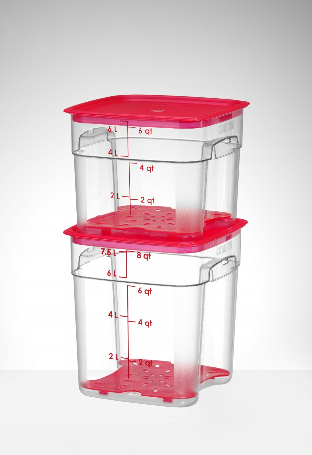 Nádoba na potraviny CamSquares Fresh Pro, Cambro, 7,6 l, Priehľadná, 229 × 229 × 243 mm | 8SFSPROCW135