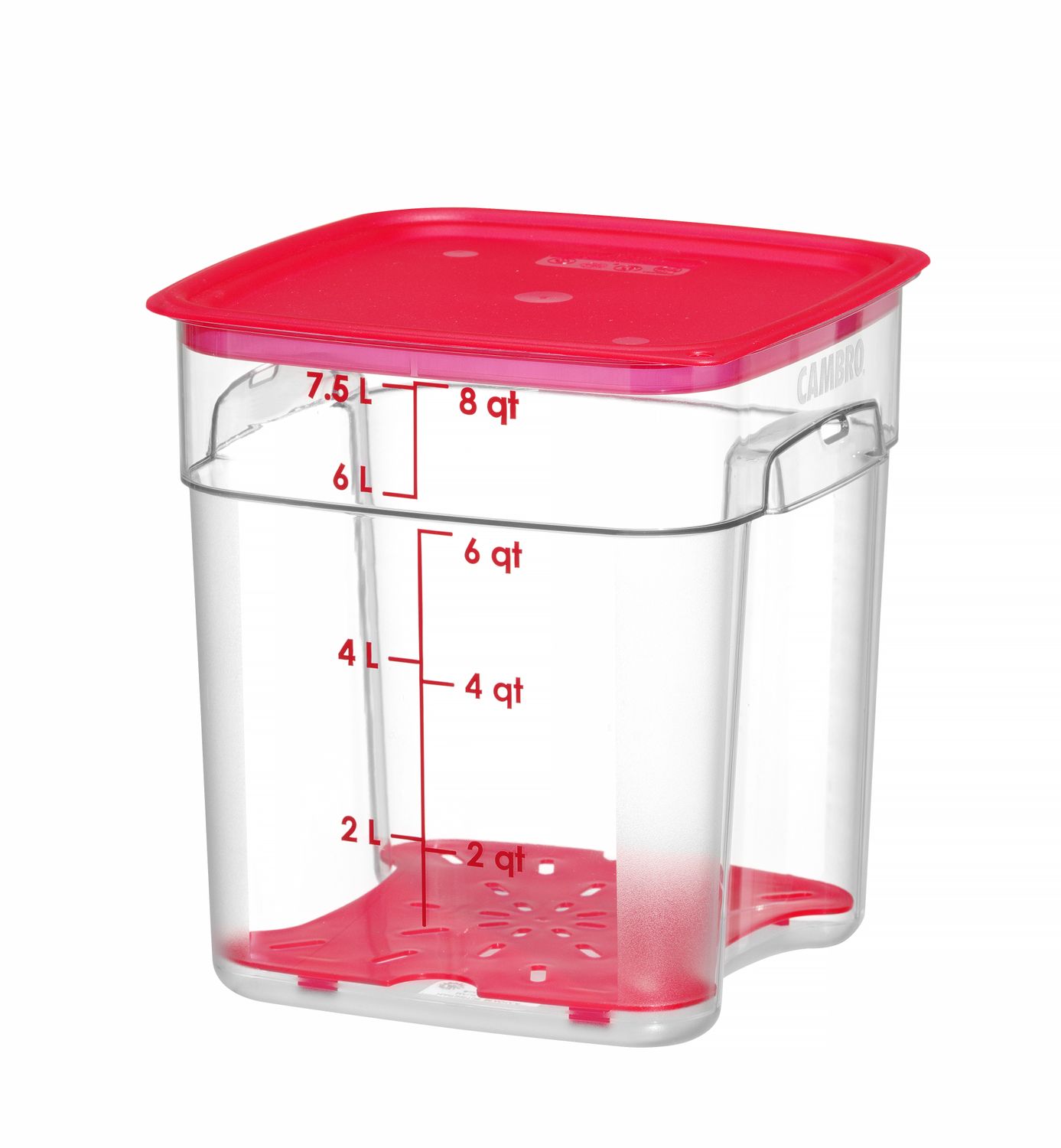 Nádoba na potraviny CamSquares Fresh Pro, Cambro, 7,6 l, Priehľadná, 229 × 229 × 243 mm | 8SFSPROCW135
