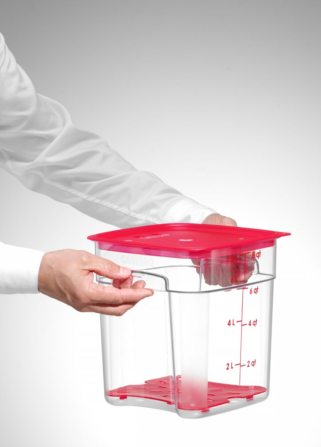Nádoba na potraviny CamSquares Fresh Pro, Cambro, 7,6 l, Priehľadná, 229 × 229 × 243 mm | 8SFSPROCW135