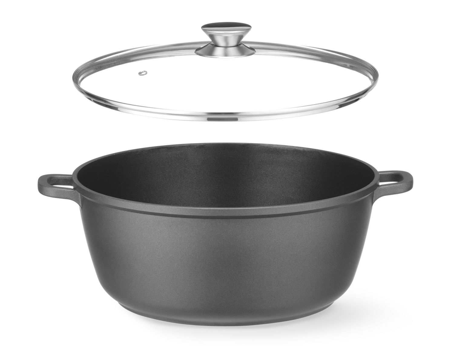 Kastról s nepriľnavým povrchom, HENDI, 7 l, Čierna, 367 × 290 × 122 mm | 611029