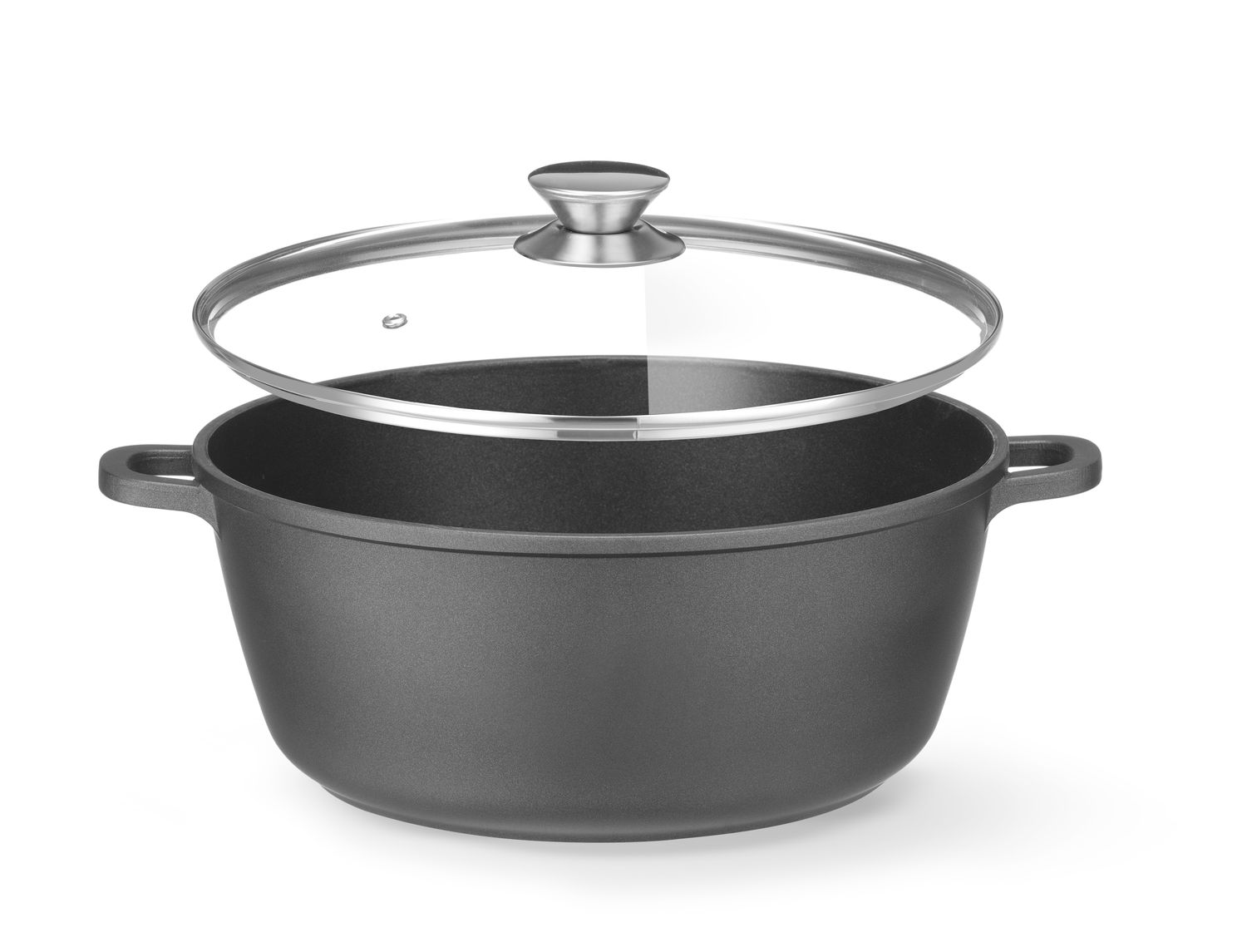 Kastról s nepriľnavým povrchom, HENDI, 7,5 l, Čierna, 387 × 310 × 130 mm | 611036