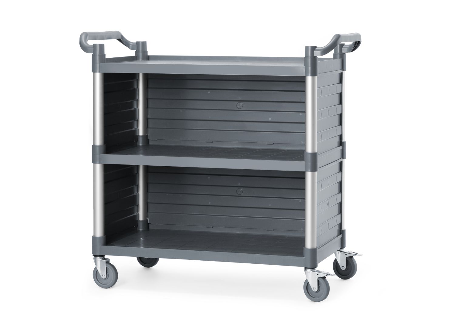 3-obalový polypropylénový servisný vozík, veľký, AmerBox, Obsahuje bočné panely poličky, 1010x500x(H)960mm