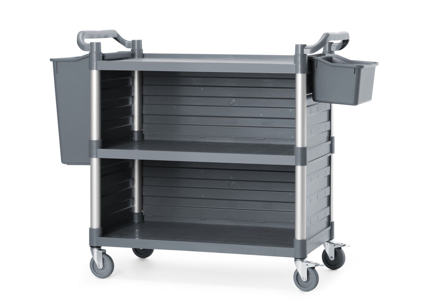 3-obalový polypropylénový servisný vozík, veľký, AmerBox, Obsahuje bočné panely poličky, 1010x500x(H)960mm