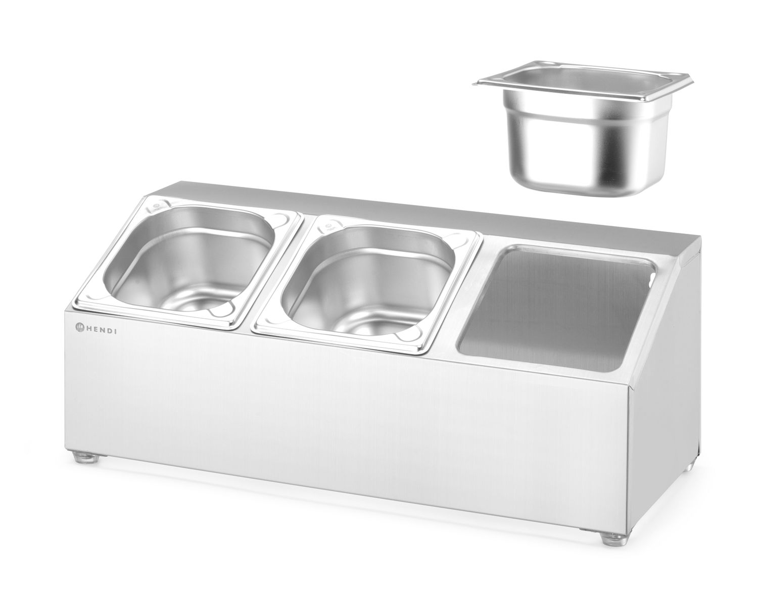 Stojan pre gastronádoby, HENDI, 3 priehradky, 512 × 245 × 215 mm | 820032
