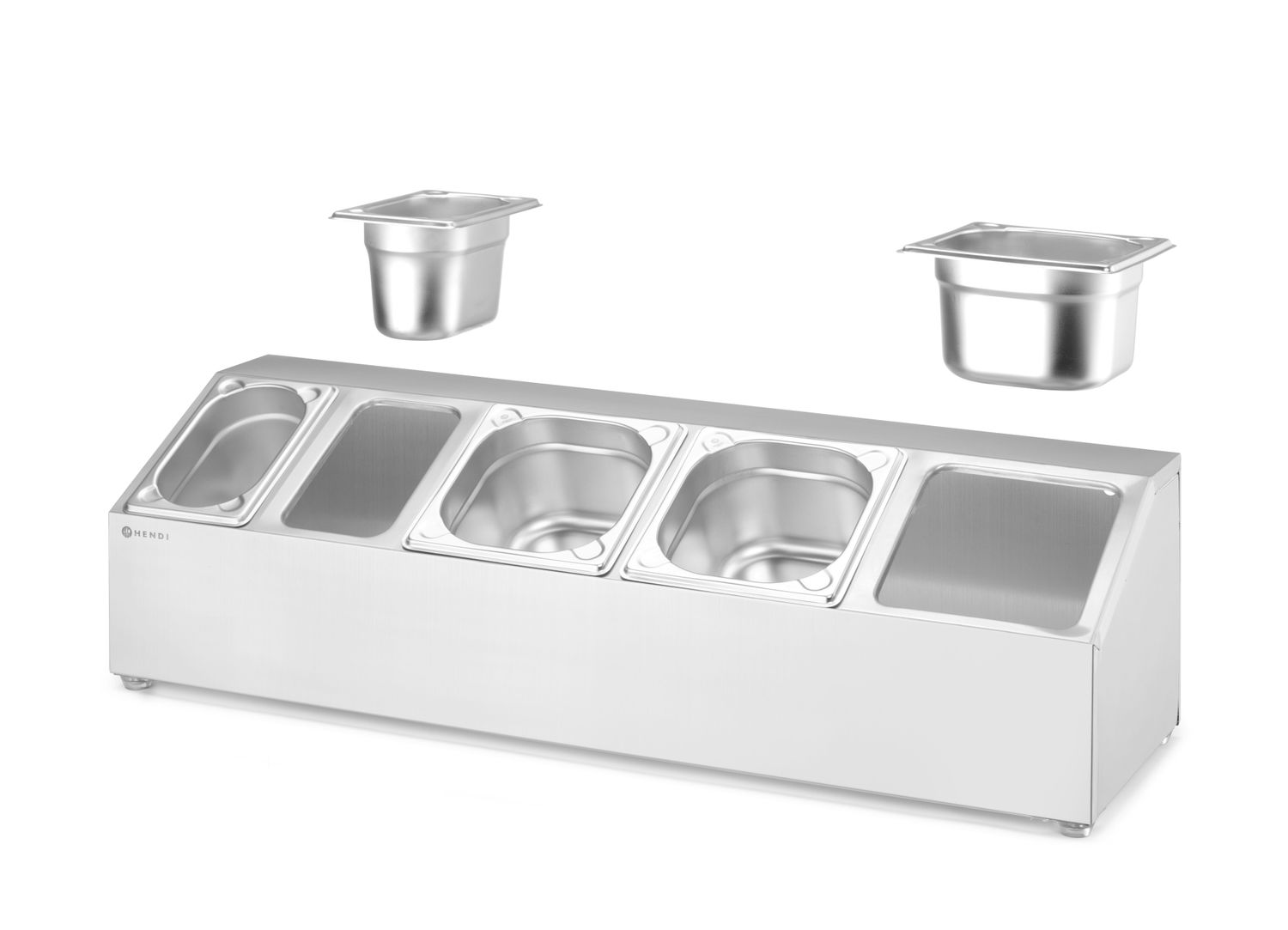 Stojan pre gastronádoby, HENDI, 5 priehradiek, 745 × 245 × 215 mm | 820049