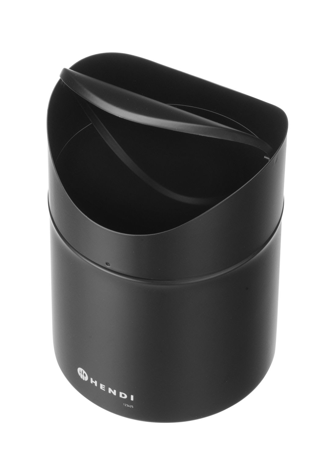 Stolný kôš na odpadky s pohyblivým krytom, HENDI, 1,2L, Čierna, ⌀120x(H)165mm